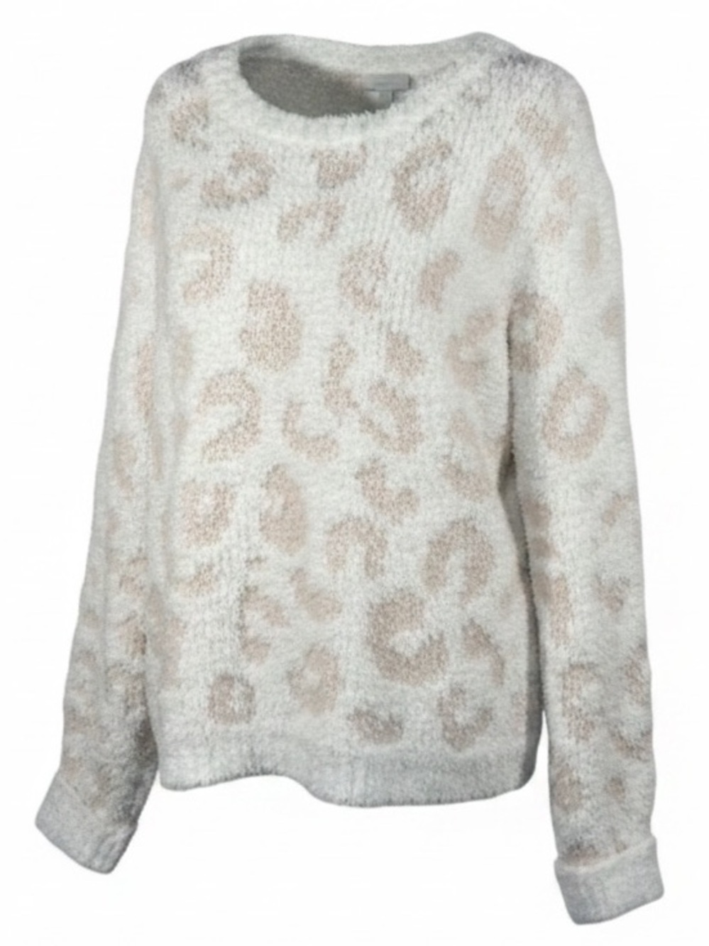 POL Knit Confetti Blush and White Long Sleeve Plush Sweater Womens Size L